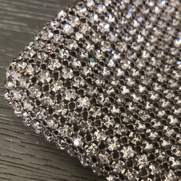 Johann Becker Elegant Vintage Rhinestone Clutch Bag Silver